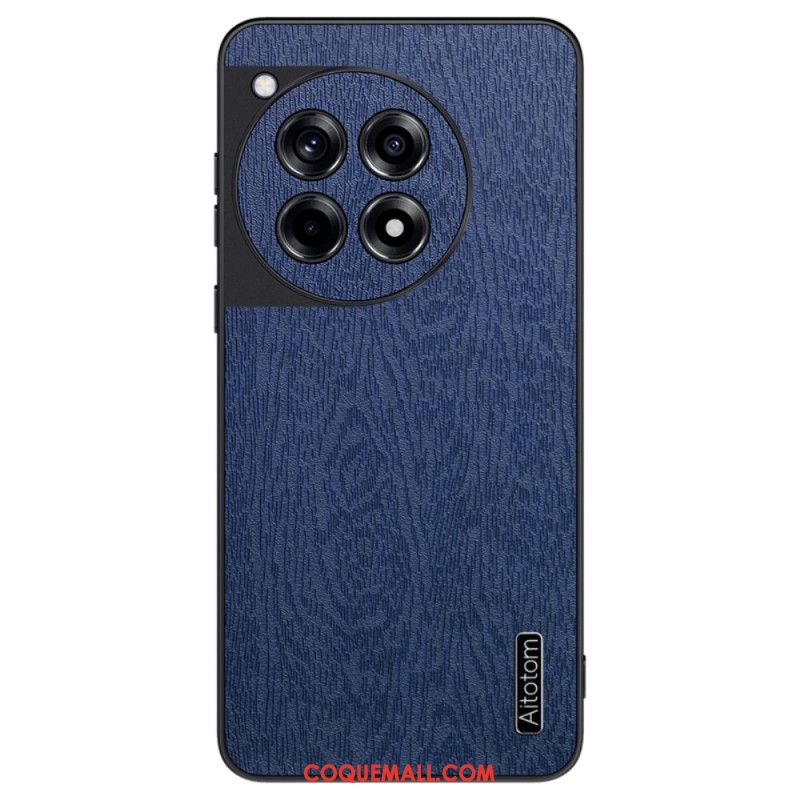 Coque OnePlus 12R Simili Cuir Effet Bois