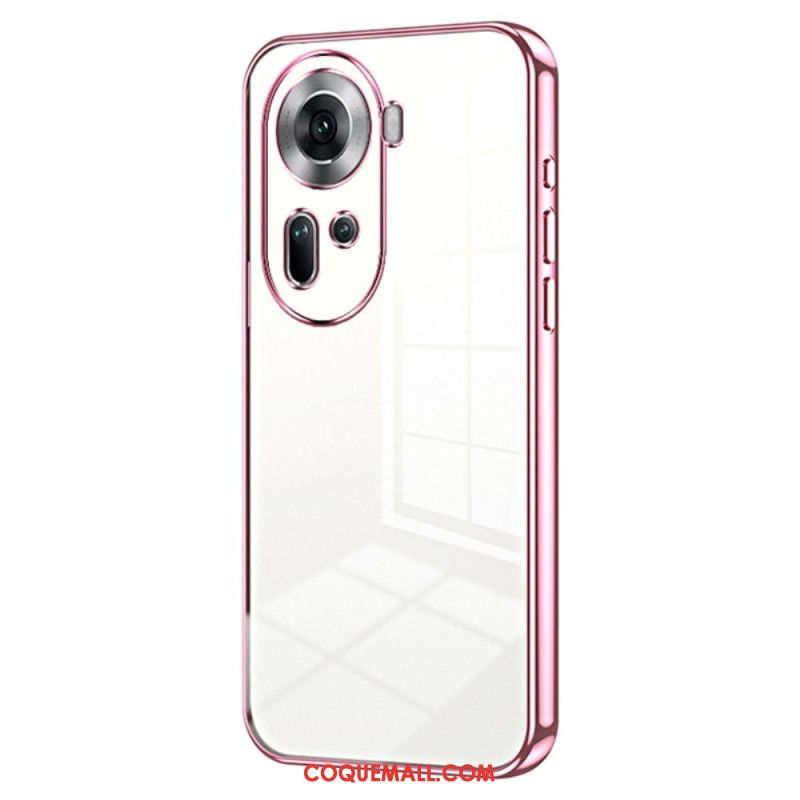 Coque Oppo Reno 11 5G Transparente Rebords Métallisés