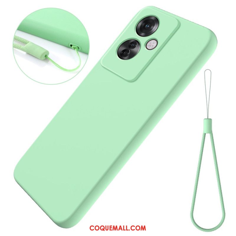 Coque Oppo Reno 11F 5G Silicone Liquide à Lanière