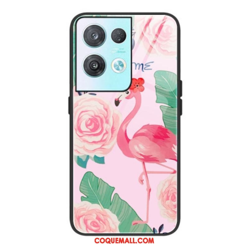 Coque Oppo Reno 8 Pro Verre Trempé Flamant Rose