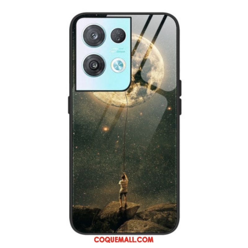 Coque Oppo Reno 8 Pro Verre Trempé l'Homme à la Lune