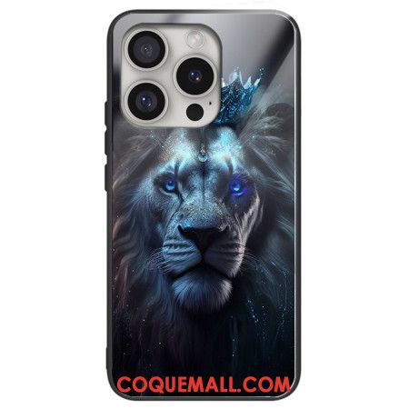 Coque Phone 16 Pro Max Verre Trempé Lion Bleu