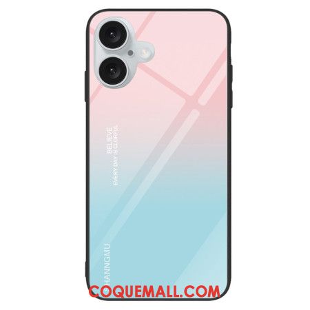 Coque Phone 16 Verre Trempé Dégradé Rose Bleu