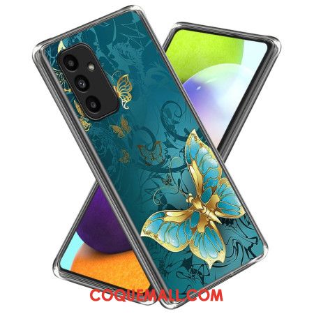 Coque Samsung Galaxy A15 5G / A15 Papillon Vert et Doré