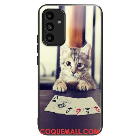 Coque Samsung Galaxy A15 5G / A15 Verre Trempé Chat Poker