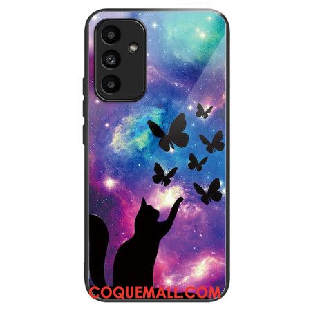 Coque Samsung Galaxy A15 5G / A15 Verre Trempé Chat et Papillons