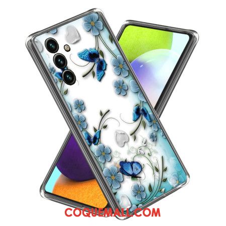 Coque Samsung Galaxy A15 Papillons et Fleurs