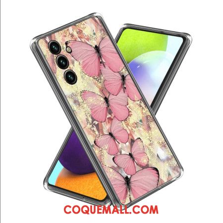 Coque Samsung Galaxy A15 Papillons roses