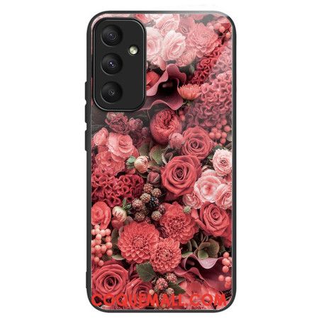 Coque Samsung Galaxy A55 5G Verre Trempé Fleurs Rouges et Roses