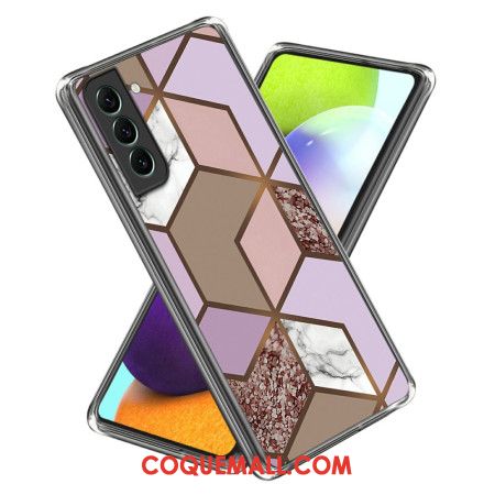 Coque Samsung Galaxy S24 5G Motif Marbre Abstrait Géométrie