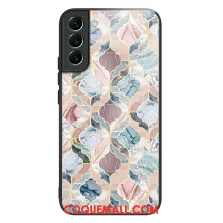 Coque Samsung Galaxy S24 5G Verre Trempé Marbre Pastel