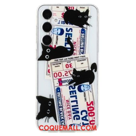 Coque Samsung Galaxy S24 FE Chats Noirs