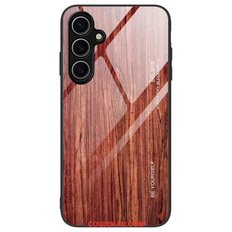 Coque Samsung Galaxy S24 FE Verre Trempé Effet Bois