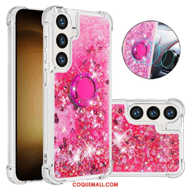 Coque Samsung Galaxy S24 Plus 5G Anneau-Support Paillettes