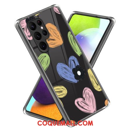 Coque Samsung Galaxy S24 Ultra 5G Coeurs Colorés