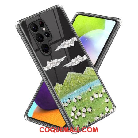 Coque Samsung Galaxy S24 Ultra 5G Peinture Agneaux