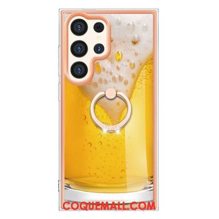 Coque Samsung Galaxy S24 Ultra 5G avec Anneau-Support Bière