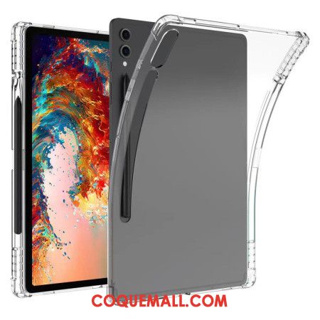 Coque Samsung Galaxy Tab S9 Plus Transparente avec Coins Renforcés et Porte-Stylet