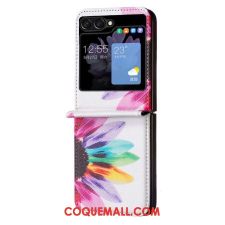 Coque Samsung Galaxy Z Flip 5 Fleur Aquarelle