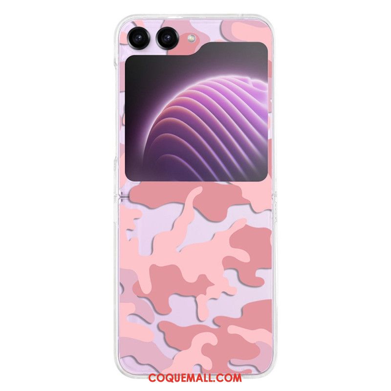 Coque Samsung Galaxy Z Flip 5 Transparente Motif Camouflage