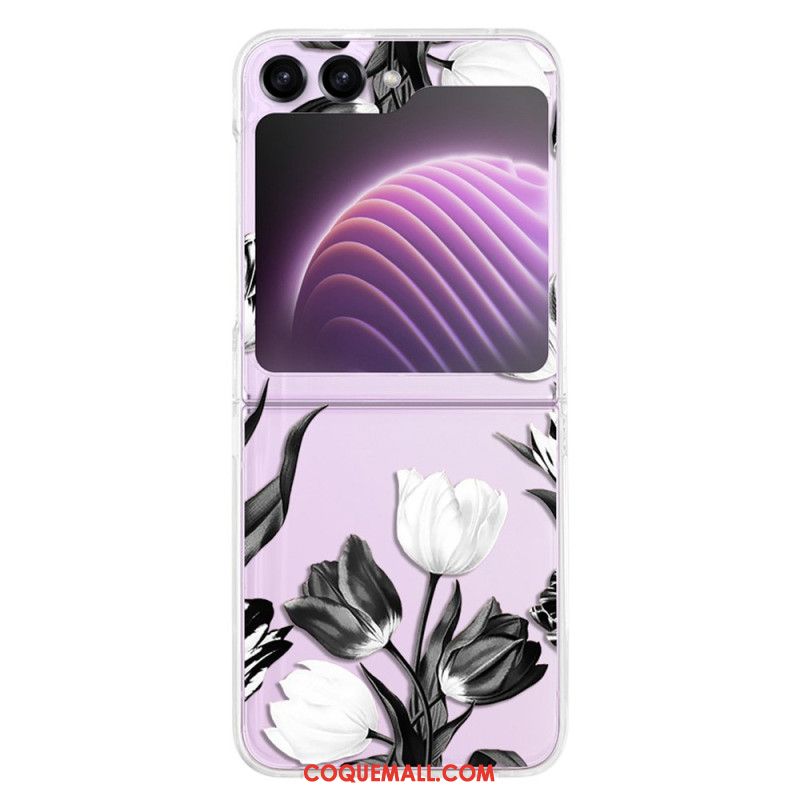 Coque Samsung Galaxy Z Flip 5 Transparente Tulipes