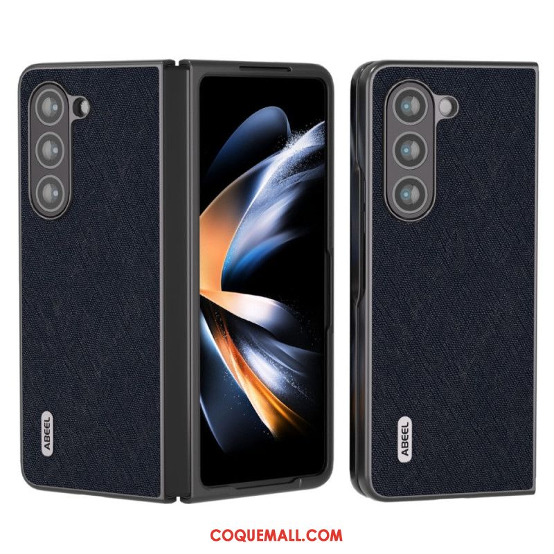 Coque Samsung Galaxy Z Fold 5 Vrai Cuir Tissé ABEEL