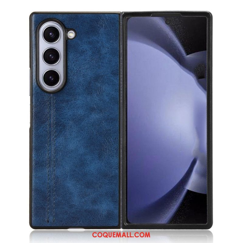 Coque Samsung Galaxy Z Fold 6 Simili Cuir Couture