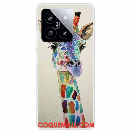 Coque Xiaomi 14 Girafe Colorée