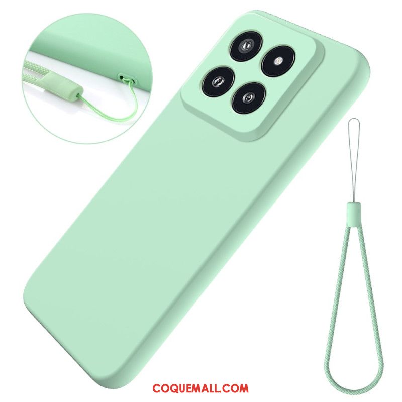 Coque Xiaomi 14 Pro Silicone Liquide à Lanière