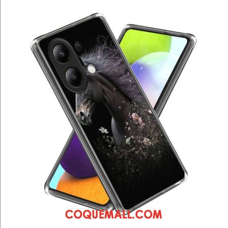 Coque Xiaomi Redmi Note 13 4G Cheval et Fleur