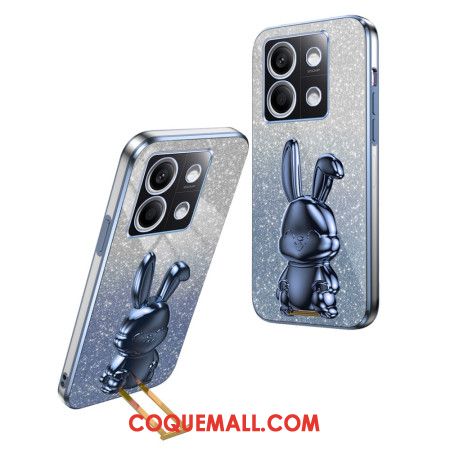 Coque Xiaomi Redmi Note 13 4G Lapin avec Support Bleu