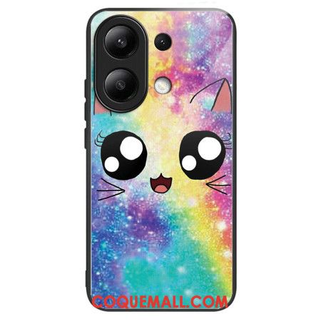 Coque Xiaomi Redmi Note 13 4G Verre Trempé Chat Arc-en-Ciel