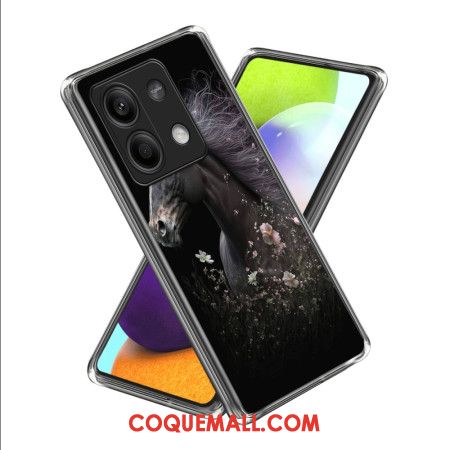 Coque Xiaomi Redmi Note 13 5G Cheval et Fleurs