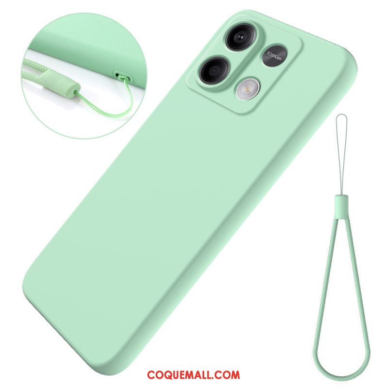 Coque Xiaomi Redmi Note 13 5G Silicone Liquide à Lanière