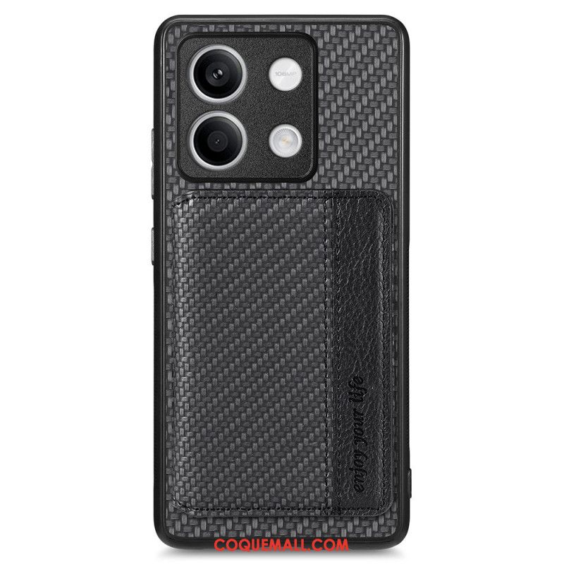 Coque Xiaomi Redmi Note 13 5G Texture Fibre Carbone Porte-Cartes