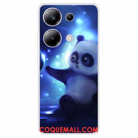 Coque Xiaomi Redmi Note 13 Pro 4G / Poco M6 Pro 4G Panda sur Fond Bleu