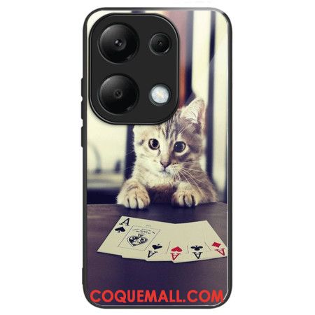 Coque Xiaomi Redmi Note 13 Pro 4G / Poco M6 Pro 4G Verre Trempé Chat Poker