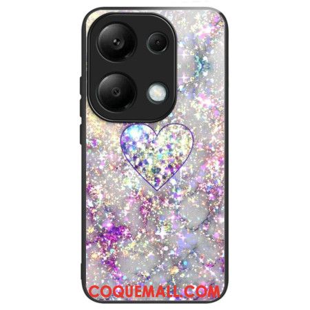 Coque Xiaomi Redmi Note 13 Pro 4G / Poco M6 Pro 4G Verre Trempé Coeur Paillettes