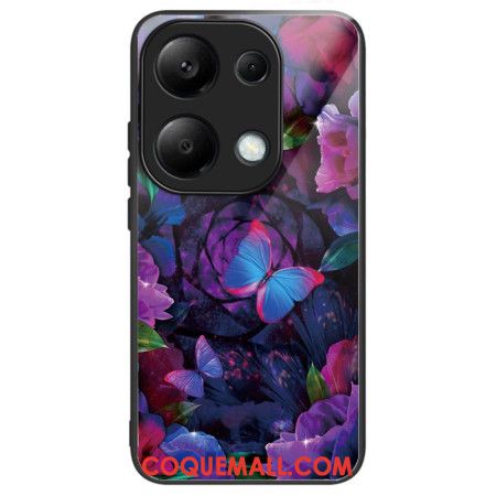 Coque Xiaomi Redmi Note 13 Pro 4G / Poco M6 Pro 4G Verre Trempé Papillons Colorés