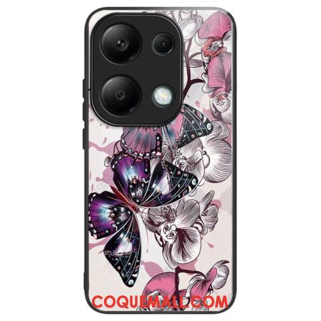 Coque Xiaomi Redmi Note 13 Pro 4G / Poco M6 Pro 4G Verre Trempé Papillons Violets