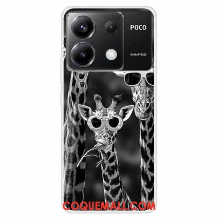 Coque Xiaomi Redmi Note 13 Pro 5G / Poco X6 5G Girafes avec Lunettes de Soleil