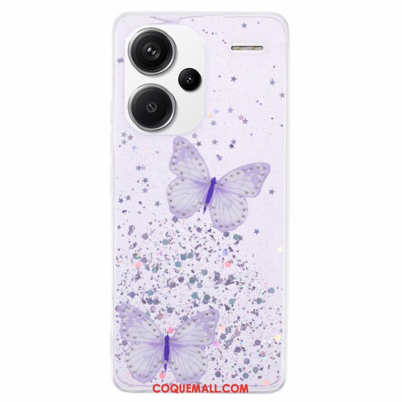 Coque Xiaomi Redmi Note 13 Pro Plus 5G Papillons Paillettes