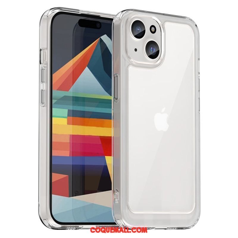 Coque iPhone 15 Plus Dos Acrylique et Rebords Silicone