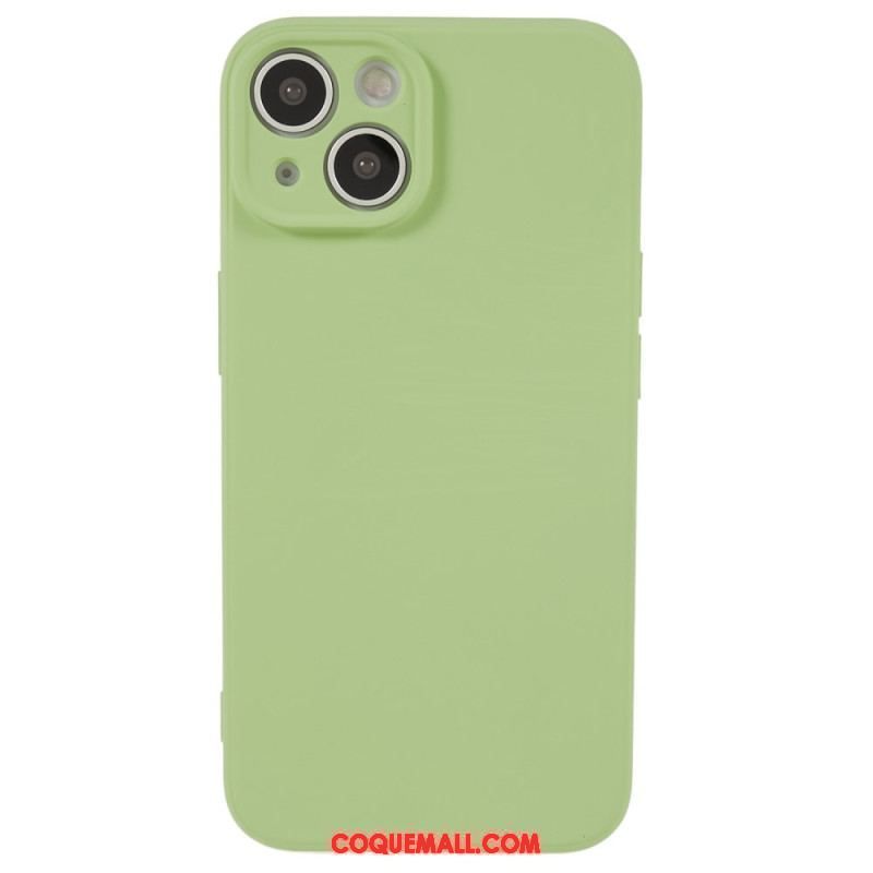 Coque iPhone 15 Plus Silicone Pastel et Microfibre