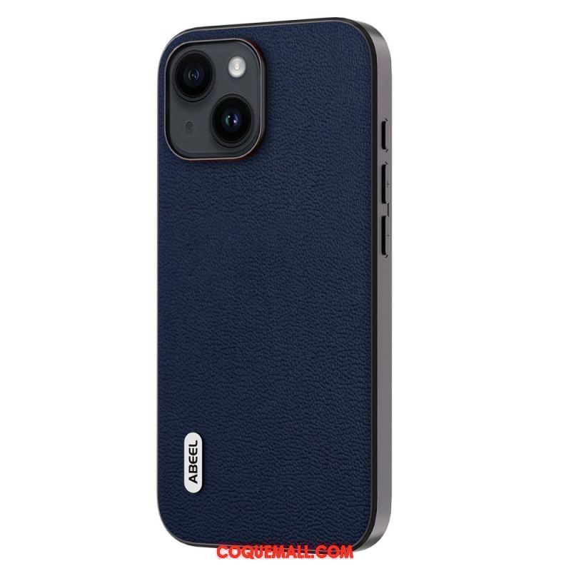 Coque iPhone 15 Plus Véritable Cuir ABEEL