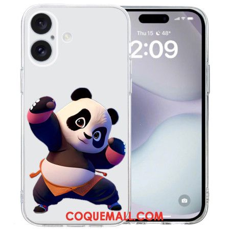 Coque iPhone 16 Bord Transparent Panda