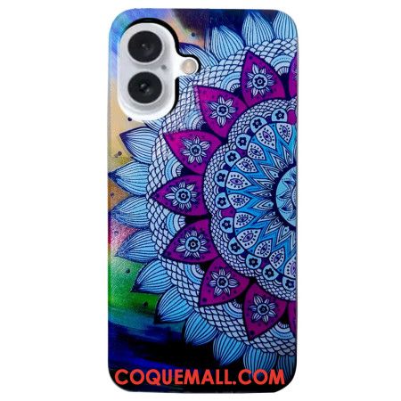 Coque iPhone 16 Fleur de Mandala