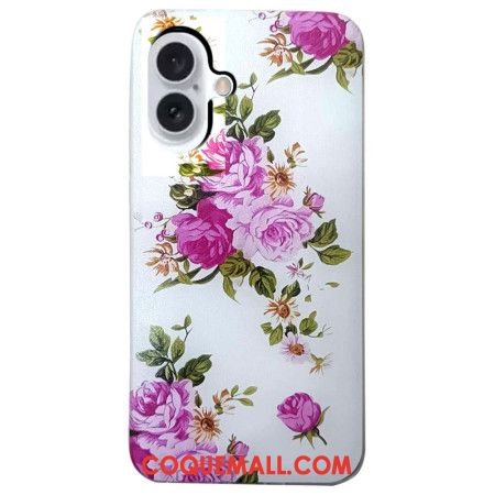 Coque iPhone 16 Plus Fleurs Roses