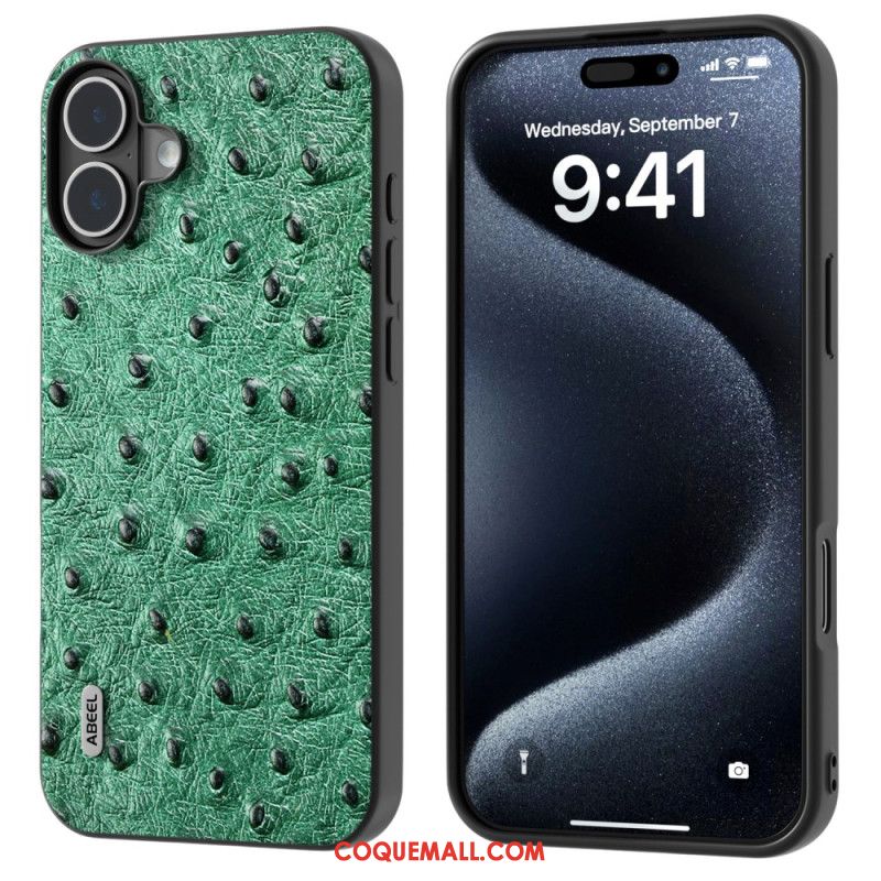 Coque iPhone 16 Plus Texture Autruche ABEEL