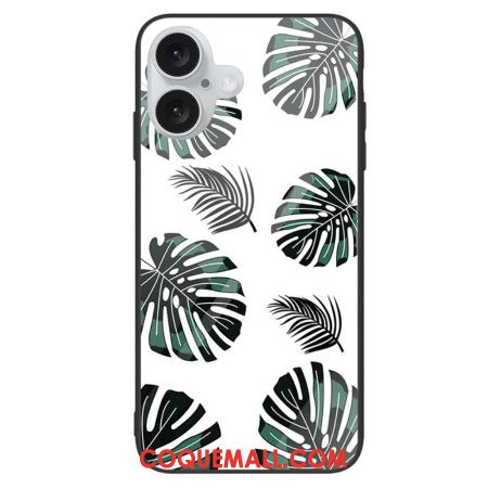 Coque iPhone 16 Plus Verre Trempé Feuilles